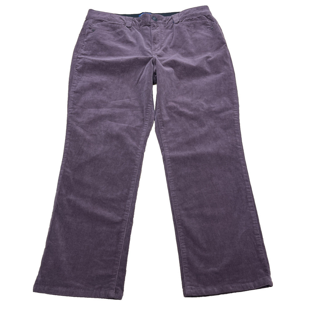 Democracy Ab Solution Corduroy Straight Leg Stretch Trouser 18P Purple Comfort